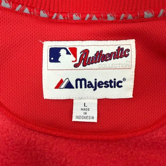 VTG Majestic St Louis Cardinals MLB Authentic Collection Track Jacket Red‎ L